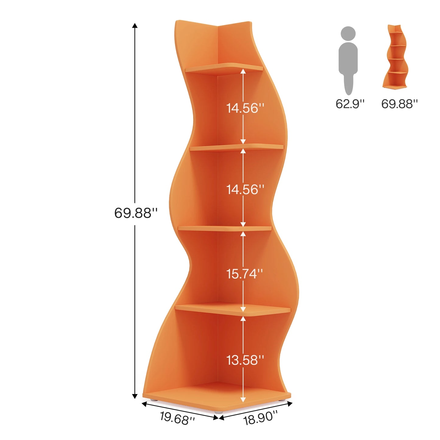 Tribesigns Bücherregal Eckregal 5-stufig Pflanzenständer Wohnzimmer