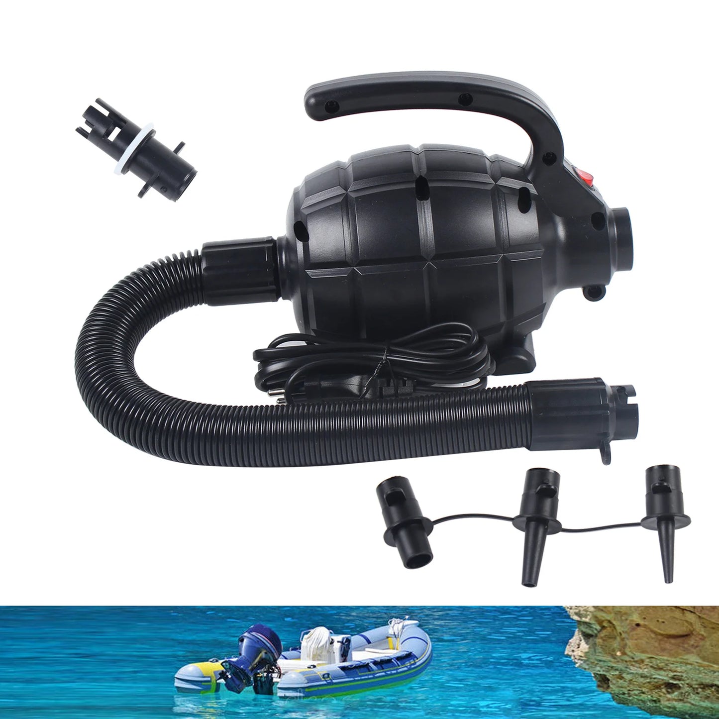 Elektrische Luftpumpe 600W - Aufblasbare Luftmatratze Pumpe Tragbar für Gymnastik Pool Spielzeug Floß