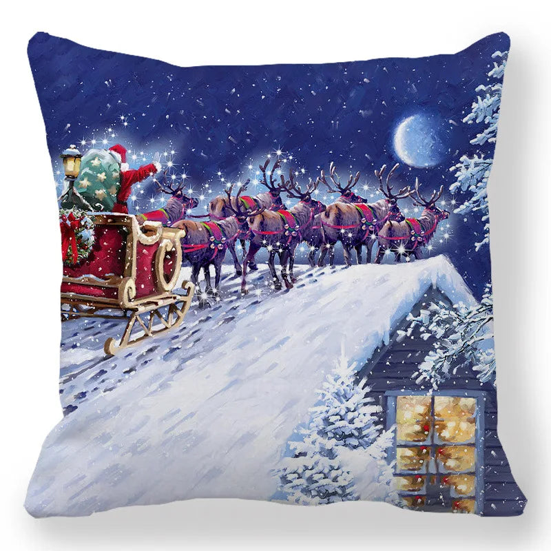 2025 New Year Christmas pillow case 30*50cm,40*40cm,45x45cm, cushion cover home Christmas decoration pillow case