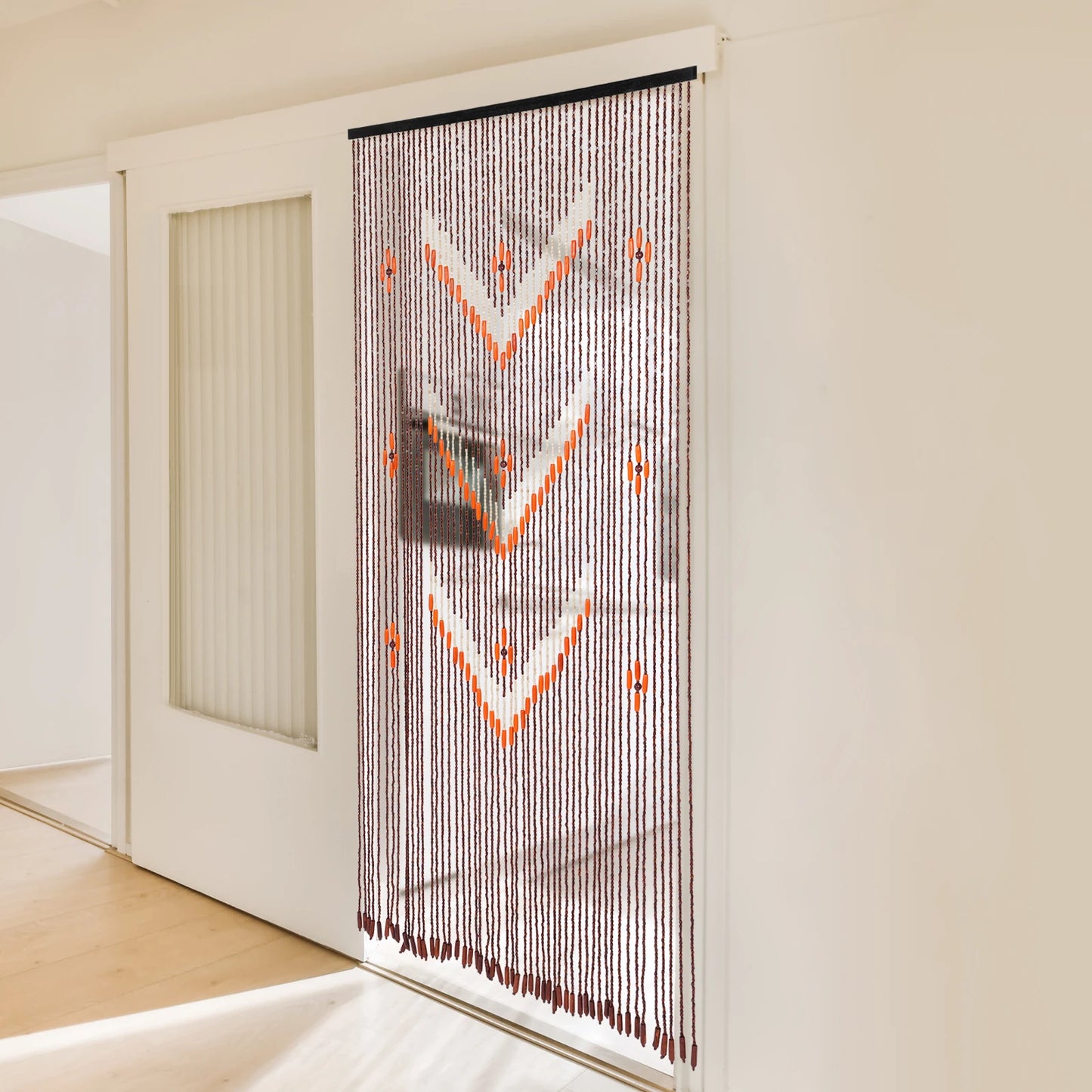 BambooHome V-Form Bambusvorhang - Baumwolle 90×190 cm