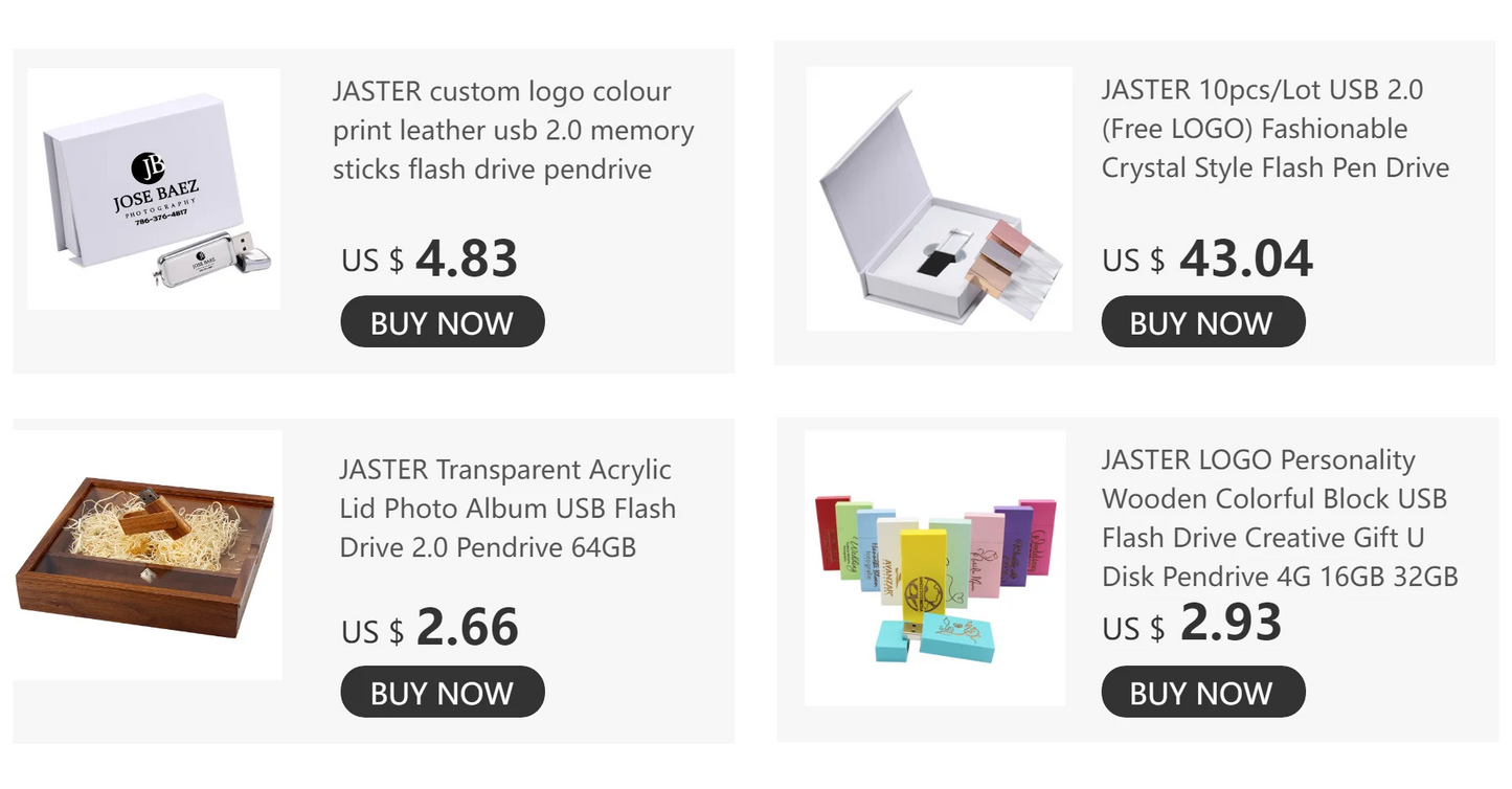 JASTER USB-Stick 2.0 128GB Holz/Bambus Kostenloses Logo Pendrive 4GB 8GB 16GB 32GB 64GB Pen Drive Hochzeitsgeschenke