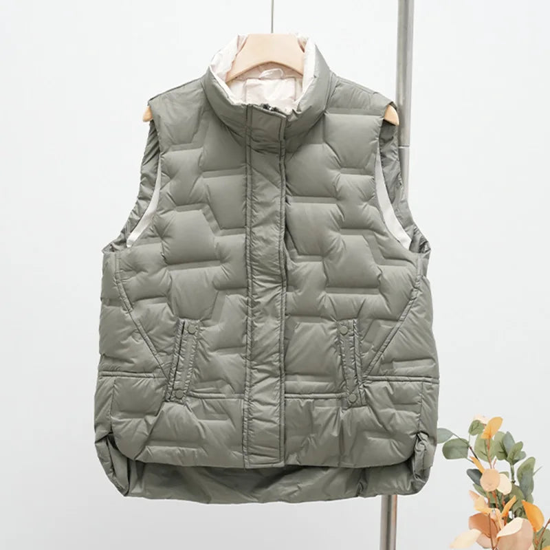 Janveny Steppweste Warm - Daunen ≥90%, Locker, Taschen