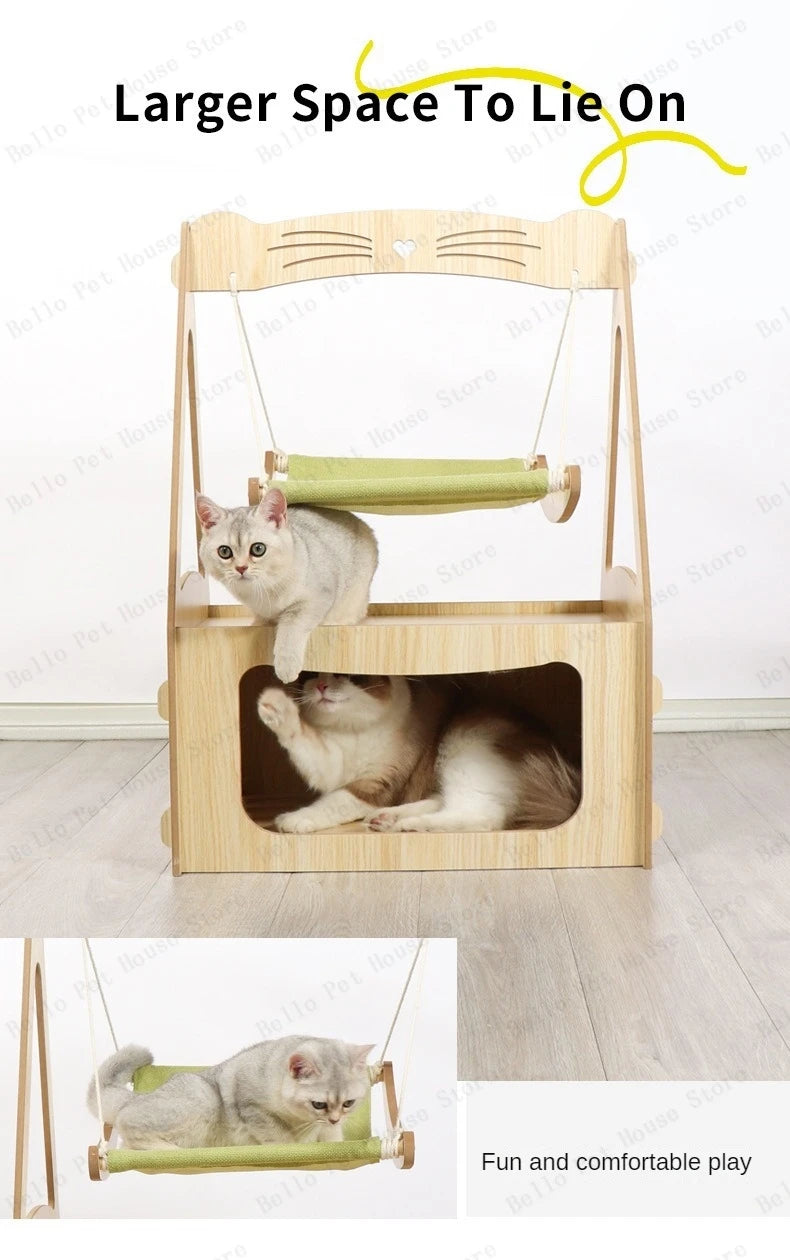 Multifunktional Luxus Katzen Villa Doppelstöckig Haustier Haus Vier-Jahreszeiten Universal Katzen Nest Katzen Hängematte Haustier Spielzeug Haustier Zubehör