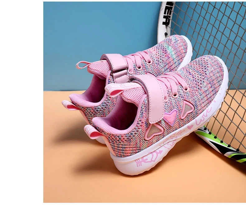 Mädchen Casual Schuhe 2025 - Leicht Mesh Sneakers Kinder Sommer - Frühling Herbst Tenis Süß Sport Cartoon Weiblich Laufen Socken Schuhe
