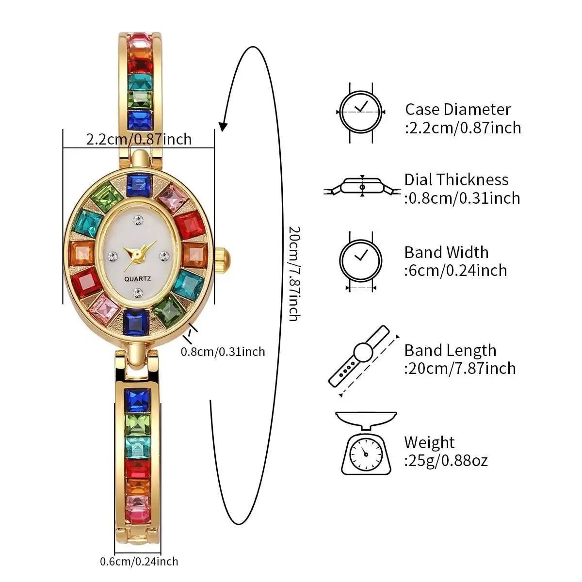Damen-Uhr 2025: Luxury-Rhinestone Fashion-Bracelet - Girls Clock Collection