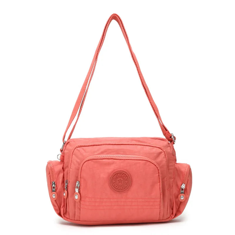 Waterproof Crossbody Bag for Women - Stylish Multi-Pocket Casual Shoulder Bag for Travel - Lightweight Canvas Messenger Bag