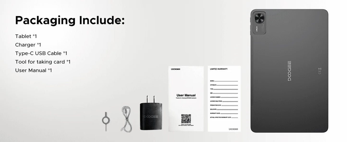 DOOGEE T36 Ultra Slim - Kapazität 256GB, Leistung 2,2GHz Octa Core Größe 12 Zoll