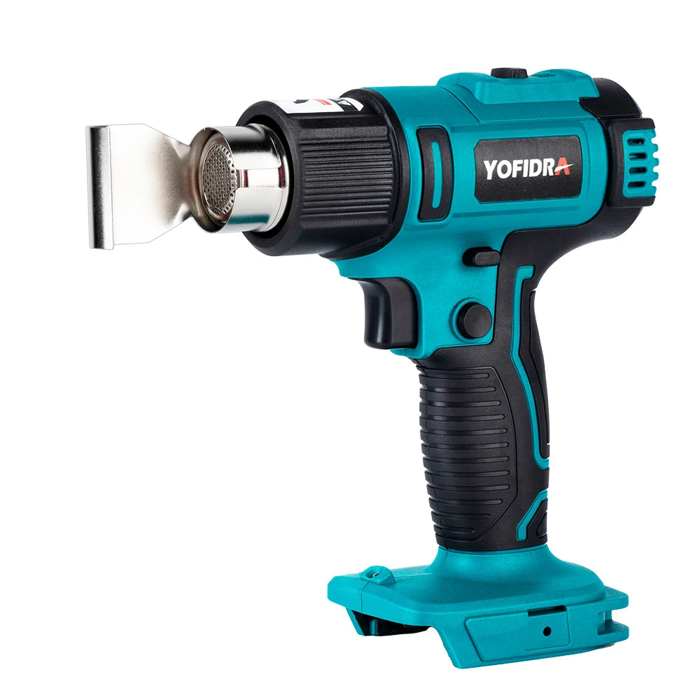 Yofidra 2500W Electric Hot Air Gun - 6 Gears Adjustable LED Temperature Display Soldering Thermal Blower For 21V 18V Battery