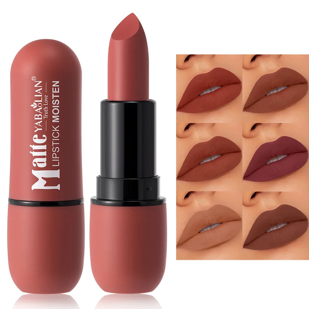 Lippenstift 2025: 6 Colors Sexy Matte Lipstick Waterproof Long Lasting - Color Rendering Non-stick Velvet Lips Liner Pencil Woman Makeup Cosmetics Collection