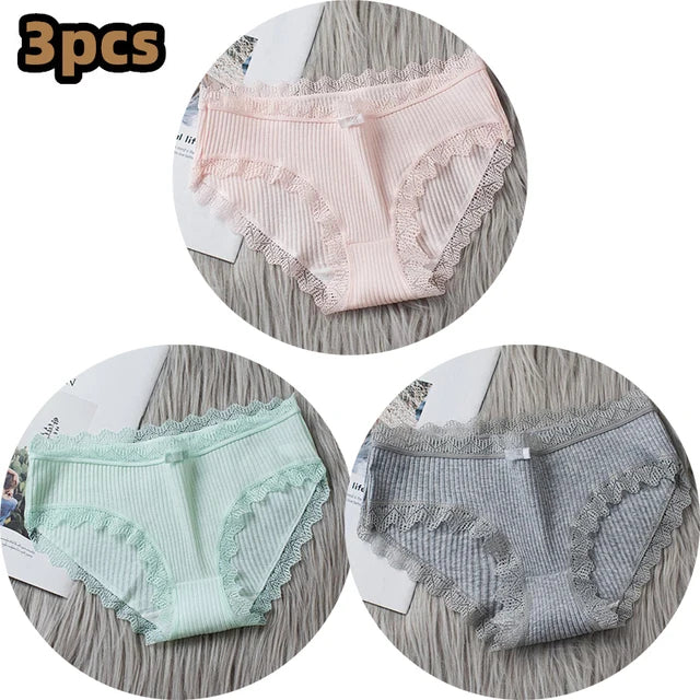 Damen Lingerie Unterwäsche mit Schleife Baumwolle Niedrig Bund Einfaches Design Komfortabel