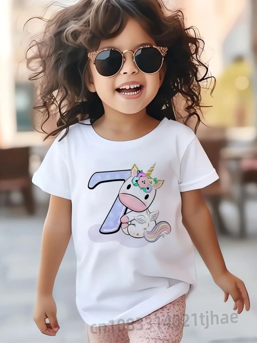 Geburtstags-T-Shirt 2025: Einhorn-Design für Kinder - Premium Organic Cotton