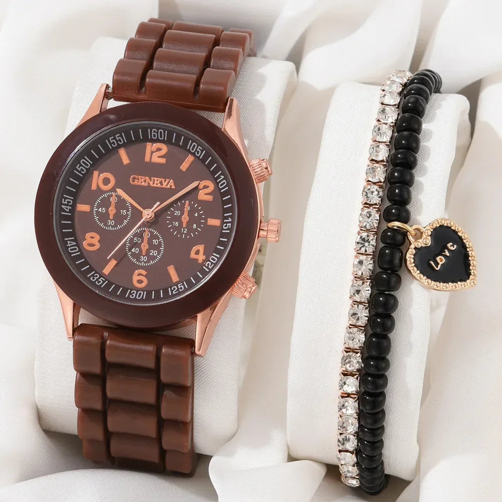 Luxus Set Elegantes Schmuckset - Uhr Ring Kette Ohrringe
