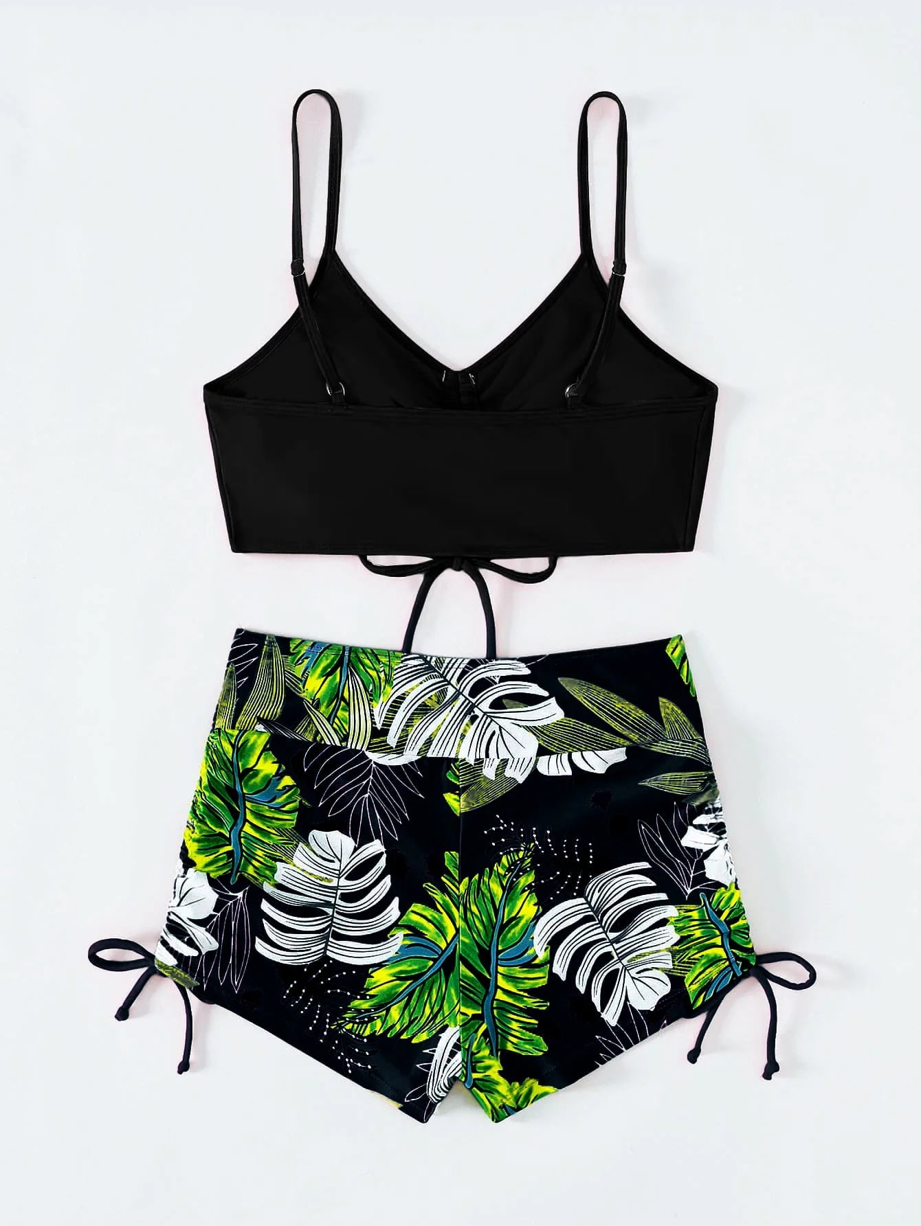 Damen Bikini 2025 - Hochtailliger Drawstring Front Shorts Bikinis für Frauen