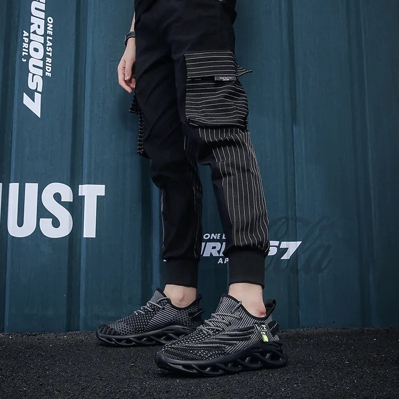Herren-Sport-Sneaker 2025: YRZL Männer Sport Laufen Schwarz Jogging Schuhe Lässige Sneaker Outdoor Atmungsaktiv Mesh Frauen Leicht Stoßdämpfung Schwarz Tennis Kollektion