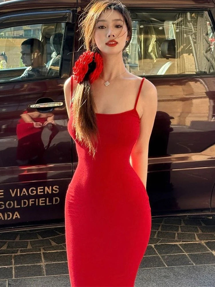 Dulzura Women 2025 Summer Party Club Evening Streetwear Bodycon Beach Basic Black Long Dress Wholesale Items For Business D22775