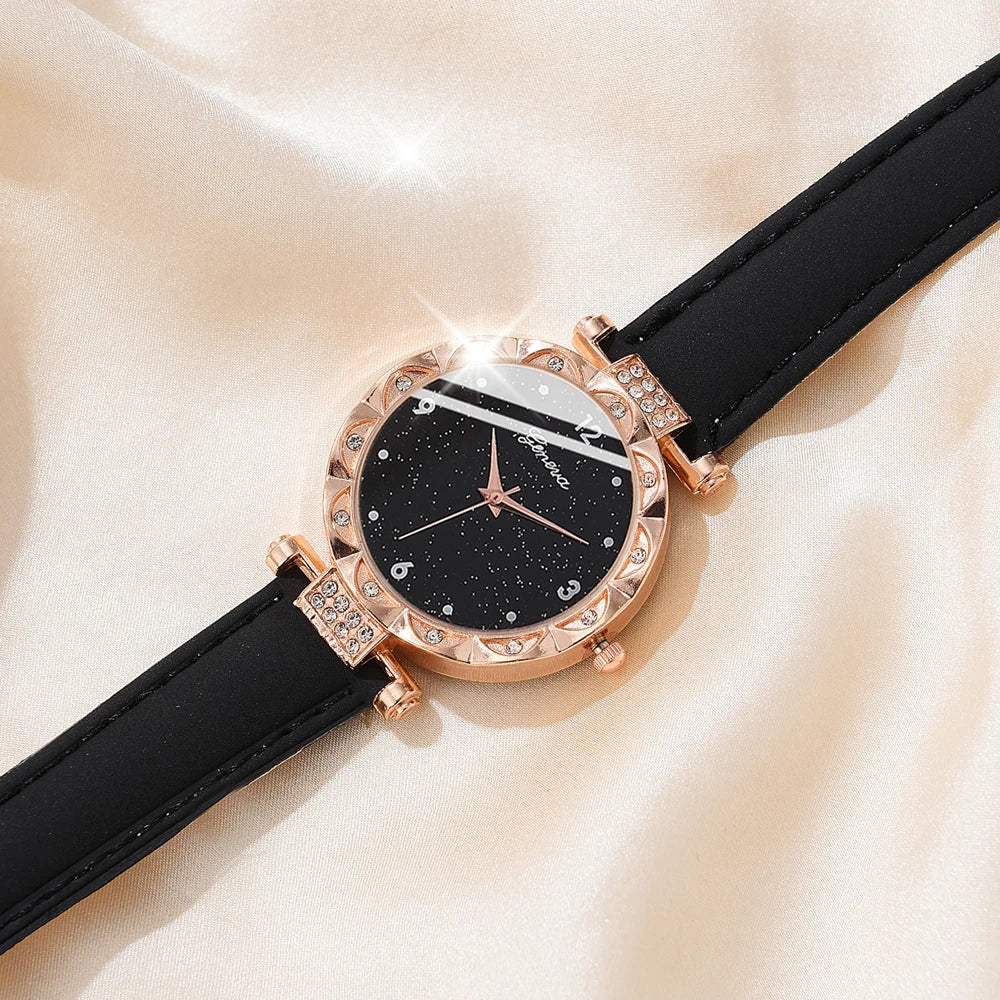 Frauen Uhren 5 Stück Set 2025 - Luxus Strass Frauen Fashion Elegant - Armbanduhr Quarz Uhr Mädchen Armband Geschenk