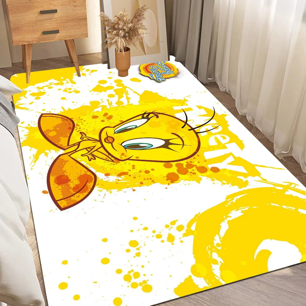 Yellow Cartoon T-Tweetys Bird Room Mats Cheaper Anti-slip Modern Living Room Balcony Printed Welcome Rug