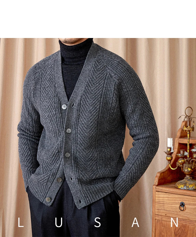 Heritage Vintage Wollcardigan V-Ausschnitt - Slim, Warm LXL