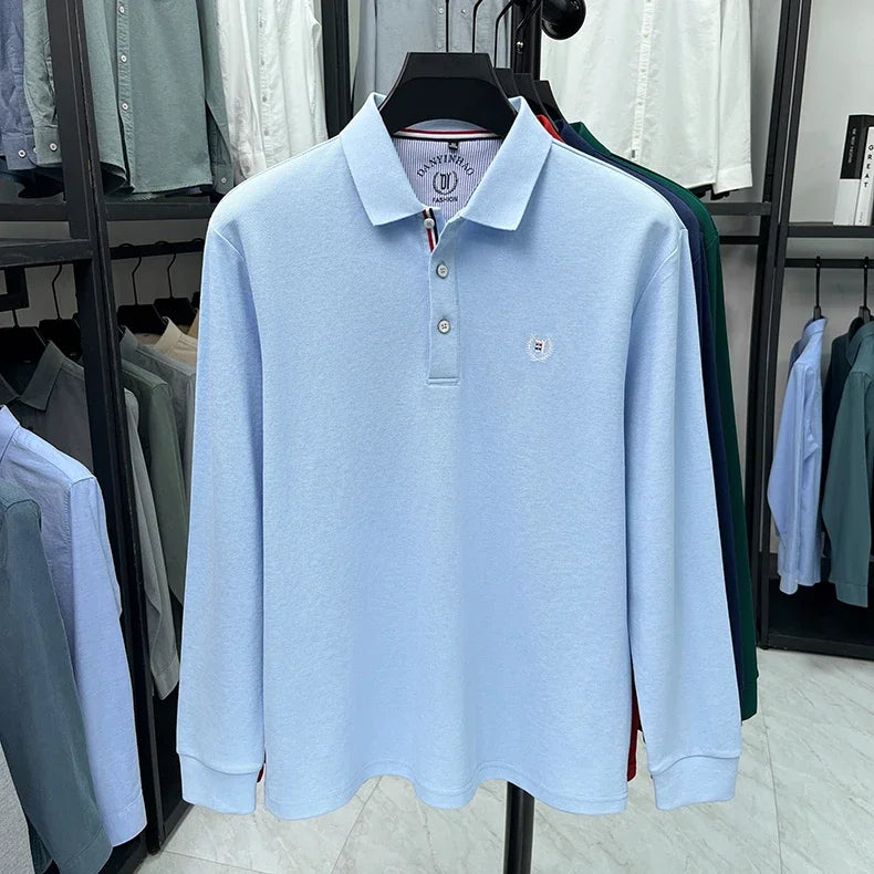 Tricou cu mânecă lungă și brodat Eleganza Polo - Mărimea M, amestec de bumbac