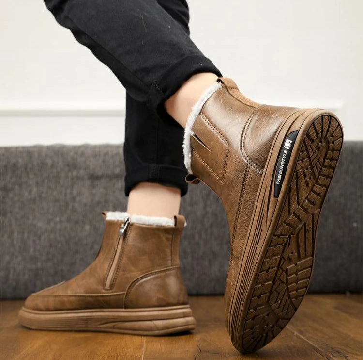 Ghete de zăpadă impermeabile Shangkaka - Ghete până la gleznă cu fermoar, înălțimea tocului 1-3 centimetri