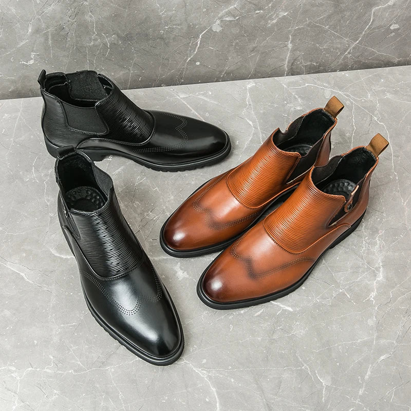 Golden Sapling Chelsea Boots Slip On - Knöchelhoch, EU Größe 42, Flacher Absatz Bequem