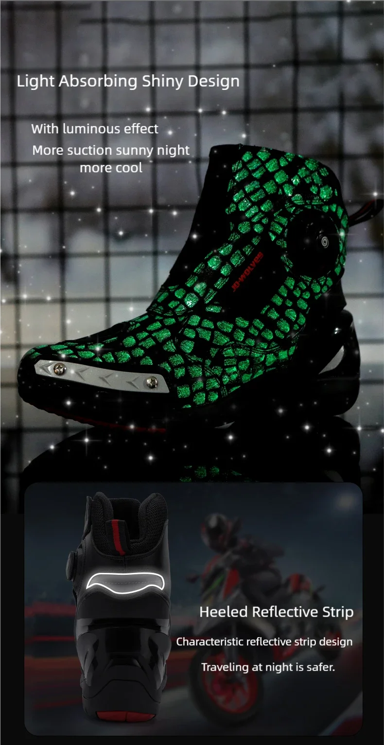 CN Fujian Sturzsicher Motorradstiefel - EU42 PU Obermaterial Gummi Sohle Bequeme Passform