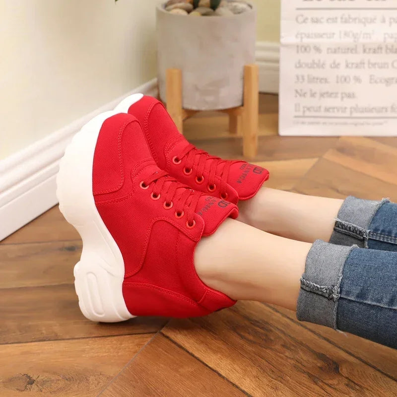 Pantofi sport cu platformă WGZNYN 187, respirabili - toc de 10 cm, plasă