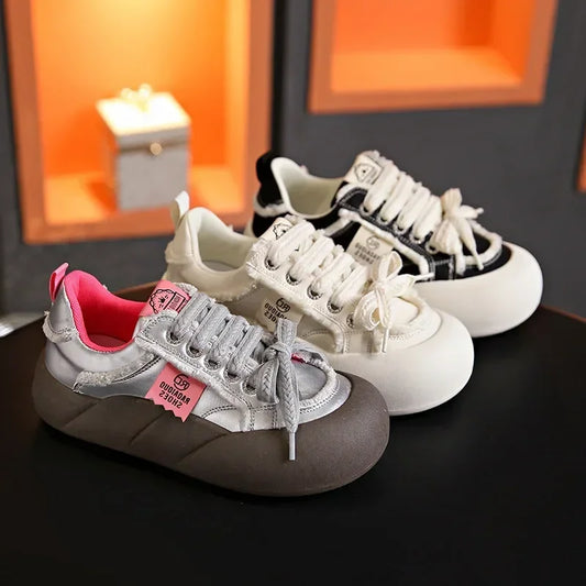 Women Flat New Wave Platform Sneakers Female Autumn New Round Toe Mixed Colors Women Casual Shoes Comfortable Breathable Loafers