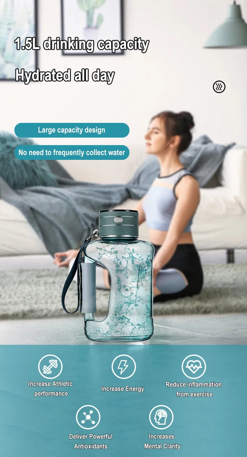 1.5L Hydrogen Rich Portable Sports Water Bottle Rich Molecular Hydrogen Water kettle Hydrogen-Rich Electric Stirring Water Pot