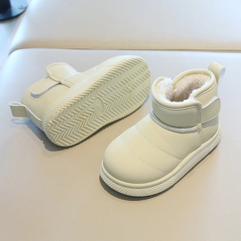 Kinder Schneestiefel Prägnanter Stil Plüsch Chunky Winter Kinder Kurzstiefel Einfarbig Slip-on Unisex Klassische Jungen Mädchen Schuhe