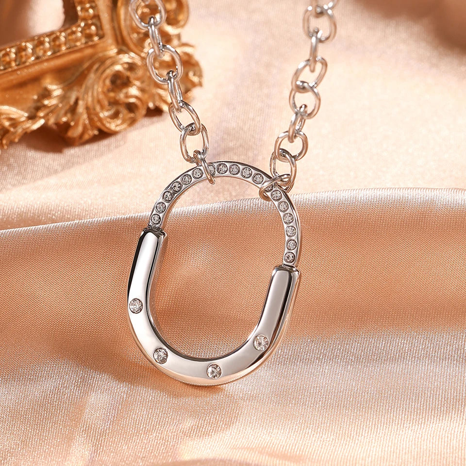 ZhejiangChoice XLN2227 Oval Anhänger Gold Silber - 45cm