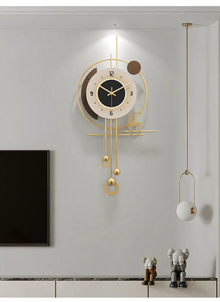 W Quartz Wanduhr Modern - Groß 60cm Leise Batterie