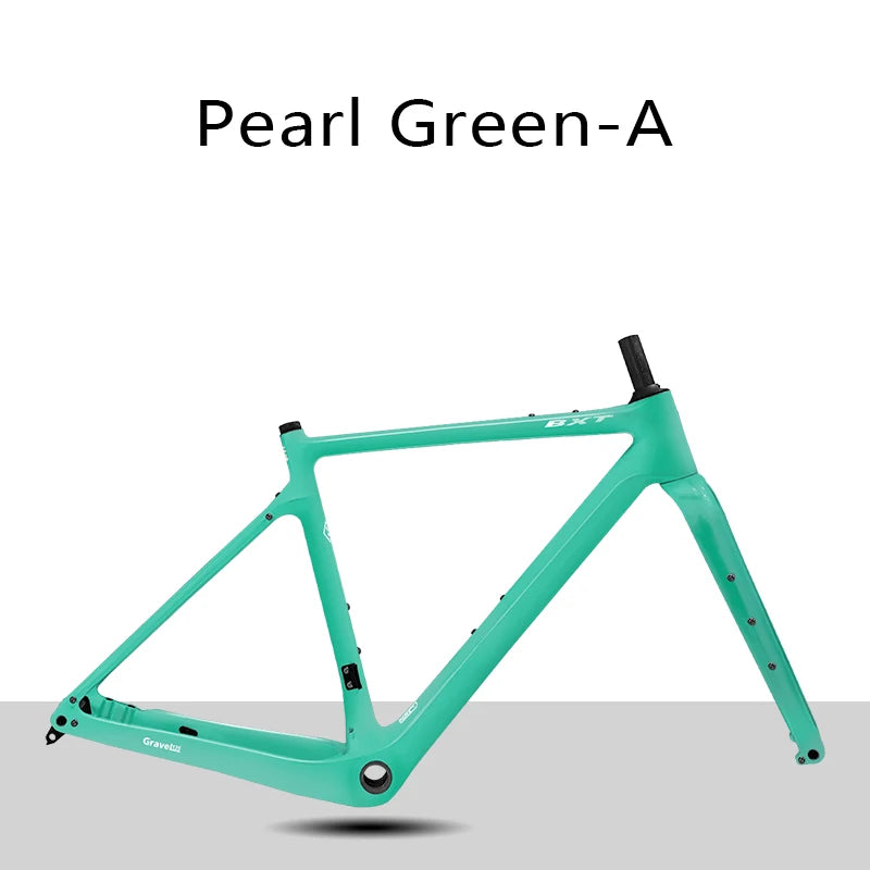 BXT Carbon Gravel Bike Frame Fully Hidden Cable Carbon Frame Fork Thru Axle Gravel Disc Brake Carbon MTB Road Bicycle Frame 27.5