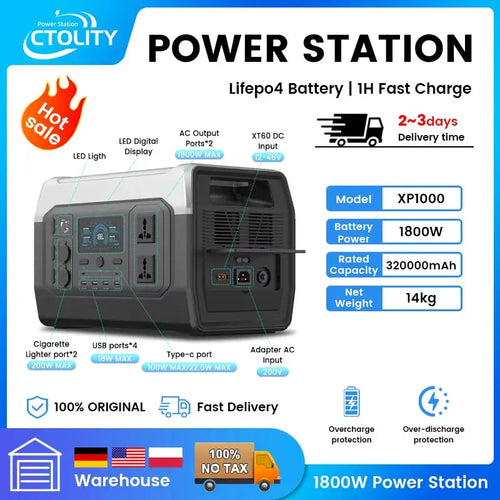 Kraftwerk Tragbares 1000W LiFePO4 Batteriesystem USV Reine Sinuswelle