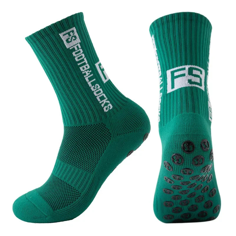 FS Fußballsocken Neuer Stil Runder Silikon-Saugnapf-Grip Anti-Rutsch-Soccer-Socks-Sports-Männer-Frauen-Baseball-Rugby-Socks
