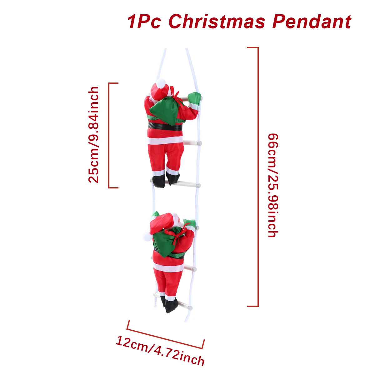 Choice Weihnachtsmann Kletterleiter Anhänger - Größe 5 cm Kunststoff