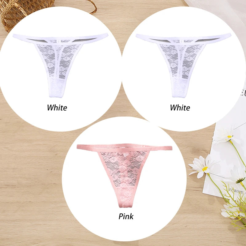 ZhejiangChoice Spitzen-Set Damen G-String - 3er Low Waist