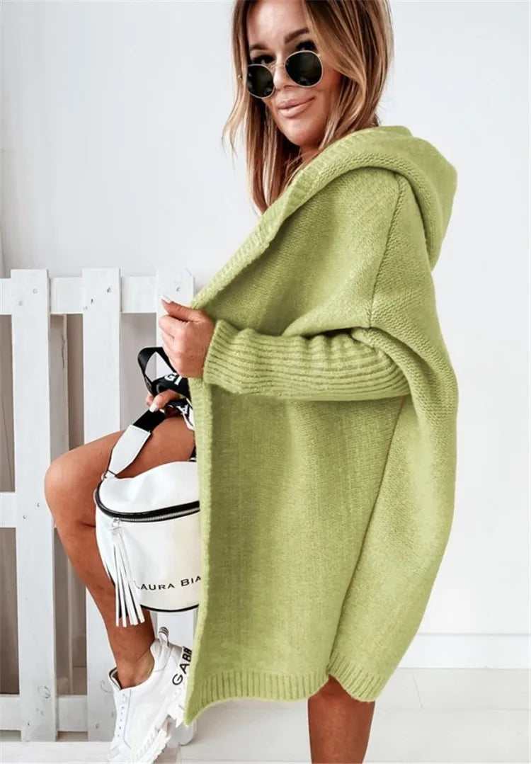 KapuzenPullover Fledermaus-Form - OneSize, 3/4-Ärmel, Stretch