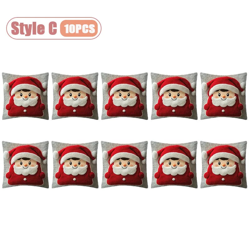 Christmas Pillow Cover Snowman and Reindeer Digital Print Sofa Cushion for Home Office and Living Room Festive Decoration