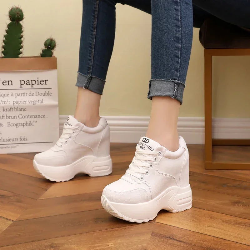 Pantofi sport cu platformă WGZNYN 187, respirabili - toc de 10 cm, plasă