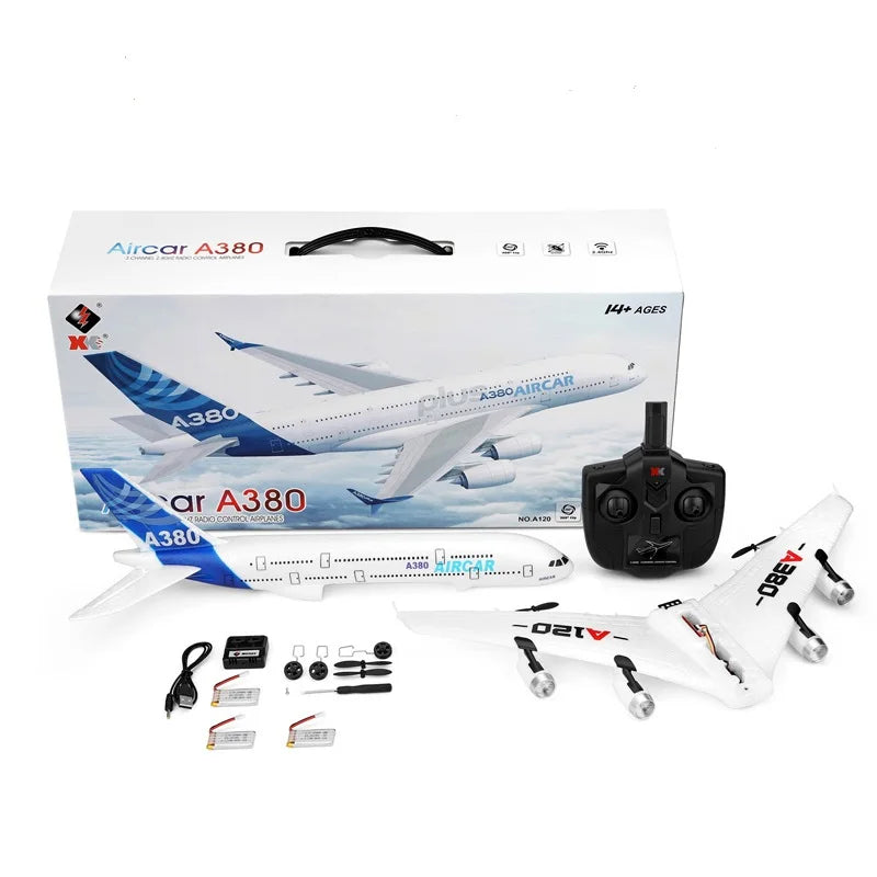 Wltoys XK A120 RC Plane 3CH 2.4G EPP Remote Control Machine Airplane Fixed-wing RTF A380 RC Aircraft Model Outdoor Toy for Kids