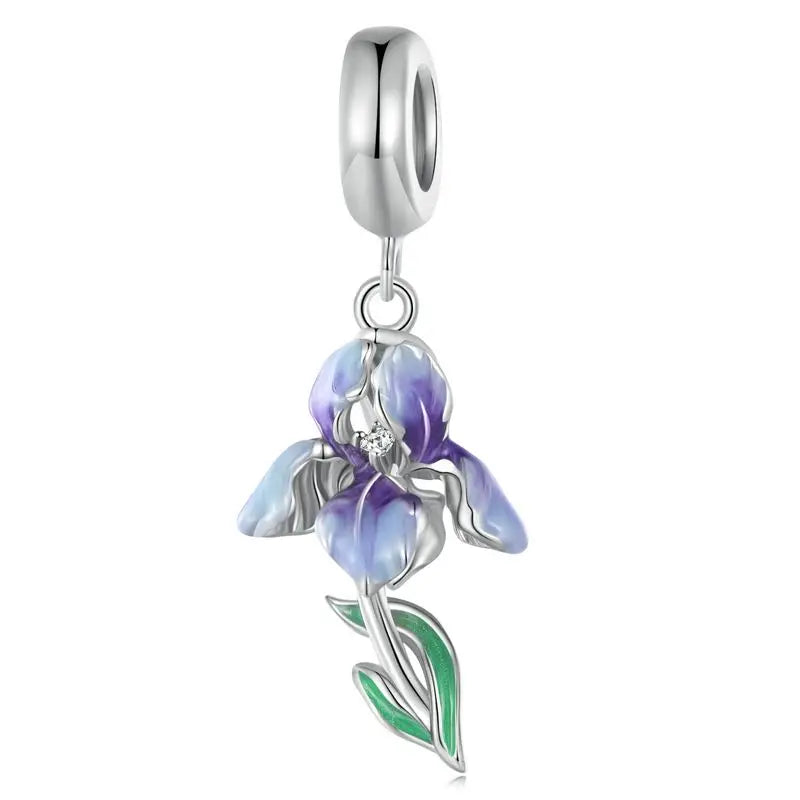 Sterling Silber Anhänger: WOSTU 925 DIY Armband Charms AAA Cubic Zirkonia - Haustier Kamera Biene Kaffee Marienkäfer Perlen Original 1.9g