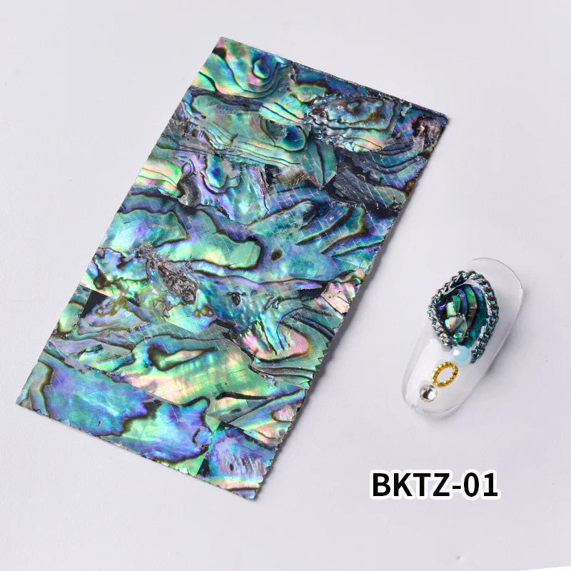 Adhesive 3D Nail Shell Sticker Abalone Shell Fragments Flakes Sequins For Manicure Nails Art Decoration Design Supplies Material
