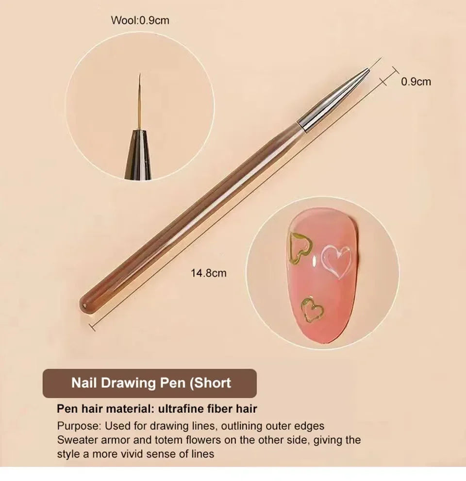 Choice 9er UV Gel Pinselset Nail Art - 9 Stück Acryl