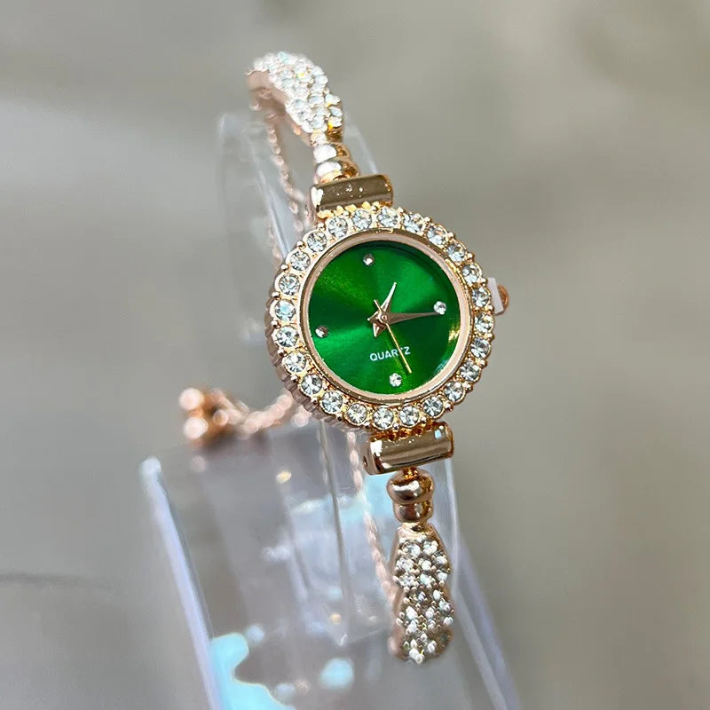 Fashion Strass Armbanduhr 2025 - Luxus Uhr Frauen Armband Vintage - Casual Damen Uhren Armband Relojes Para Mujer
