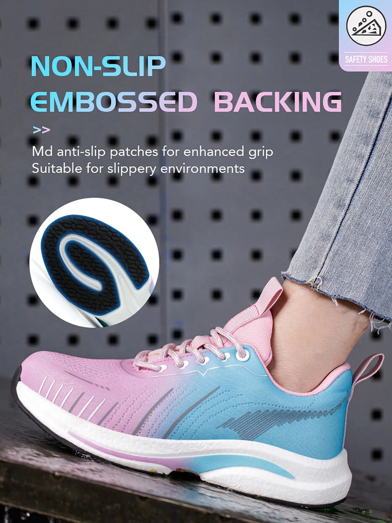 Safety Shoes for Women Steel Toe Sneakers Anti-Punctur Lightweight Boots Female Pink Breathable Hiking Boots Comfortable Shoes