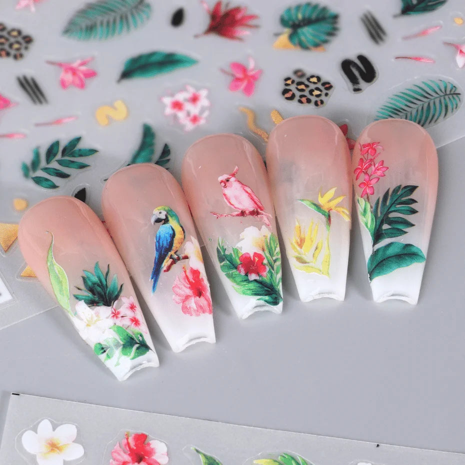 SWEET TREND JINO 3D Blumenaufkleber - 12 Stück Matte S