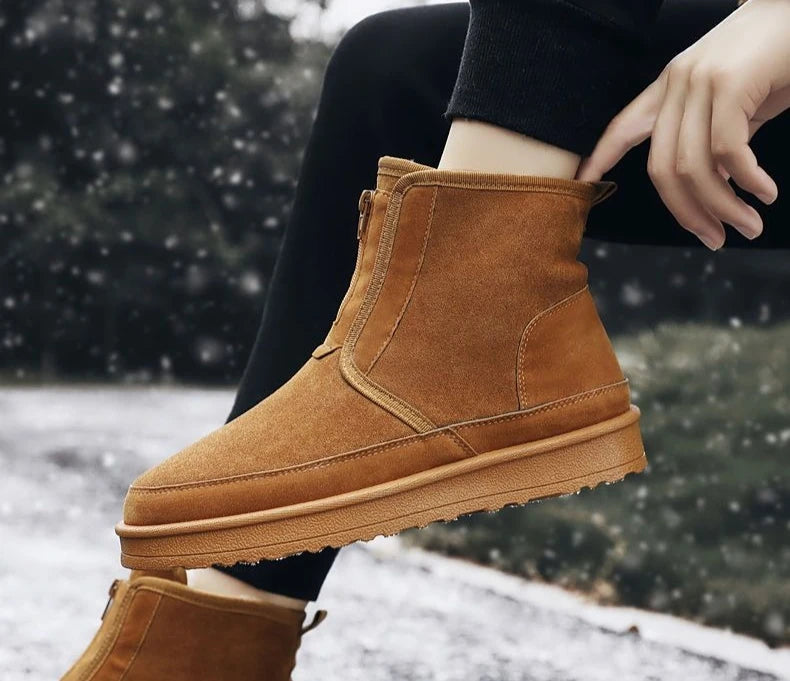 Ghete de iarnă Shangkaka, căptușite călduros - fermoar, căptușeală din pluș, talpă antiderapantă