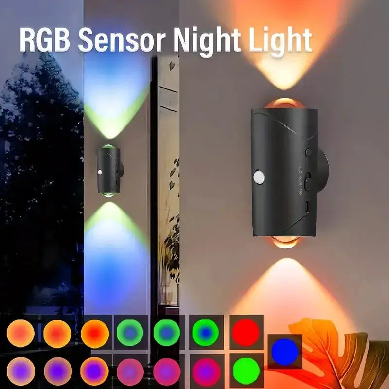 4/2/1 PCS Smart Light mit Bewegungsmelder, dimmbare LED-Nachtlampe, RGB-Umgebungslicht mit Farbverlauf, wiederaufladbarer Wandleuchte-Lichtsensor