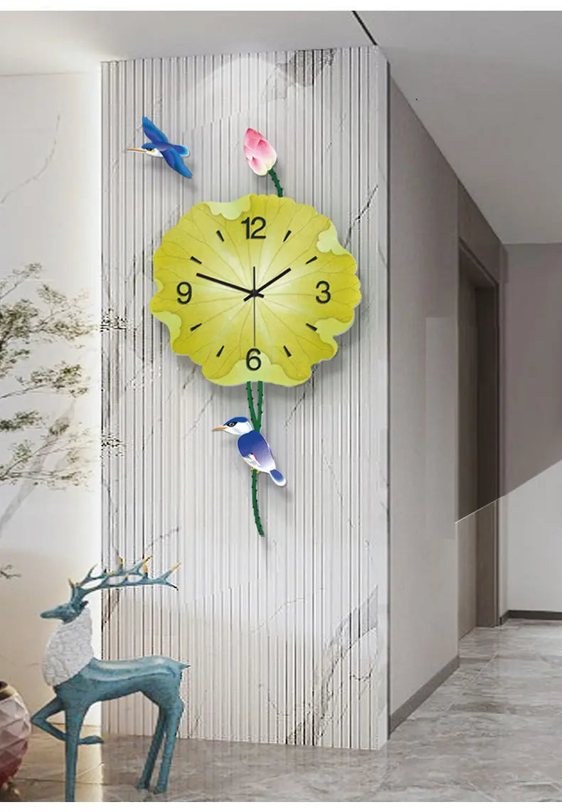 Chinese clock wall clock living room creative quiet clock light luxury modern simple wall decoration table home